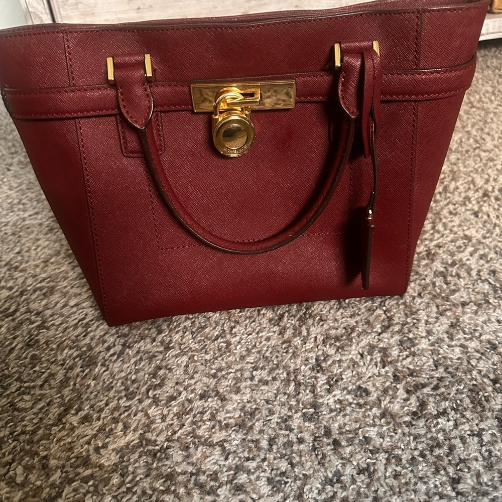 Elegant Red Leather Handbag